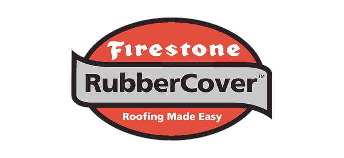 Firestone RubberCover logo with the tagline "Roofing Made Easy" in a red and grey oval design, ideal for projects that repair fascia and soffit.